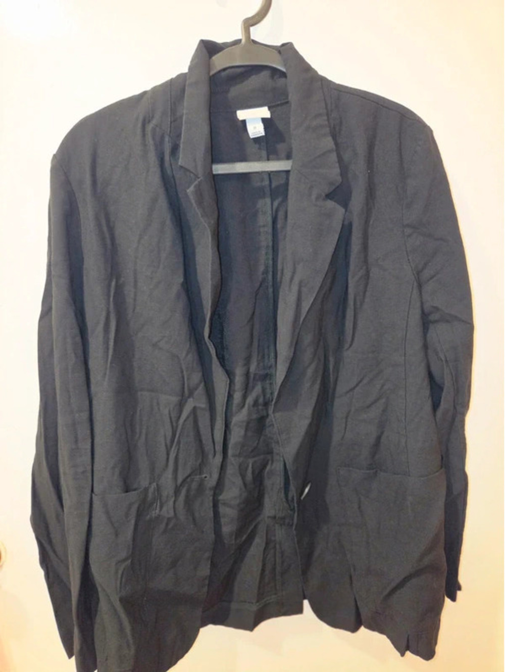 A new day black one button blazer medium